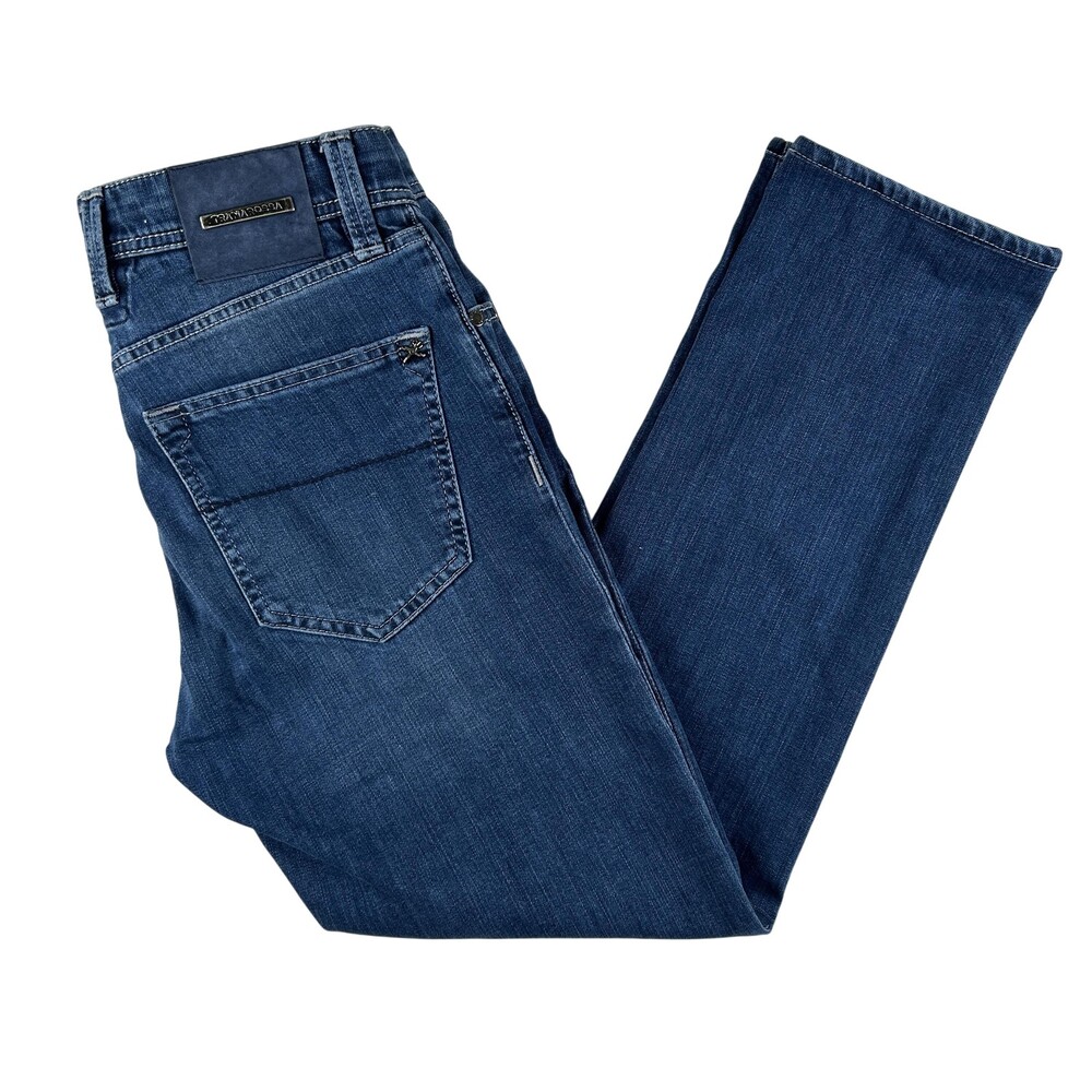 Tramarossa Leonardo Jeans Mens 30x28 Blue Slim Straight Stretch Denim Italy